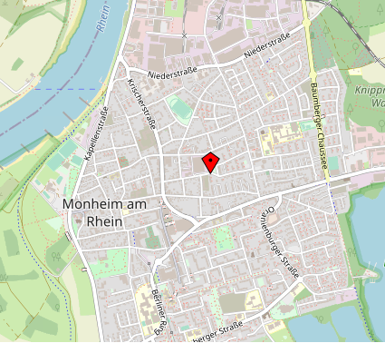 openstreetmap Stadt Monheim am Rhen - Standort extragroup, extraholding
